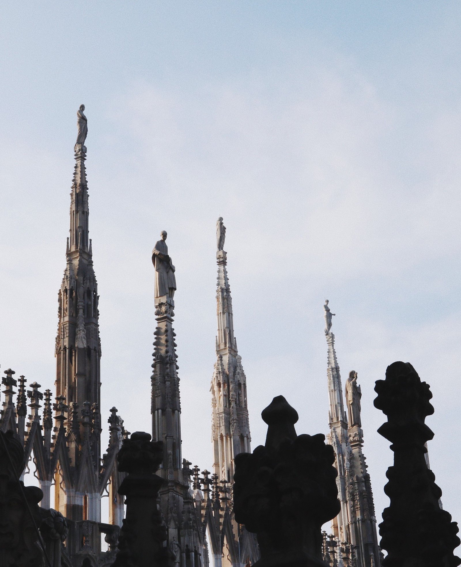 Do terraço da Duomo de Milão - Infinitos detalhes na arquitetura